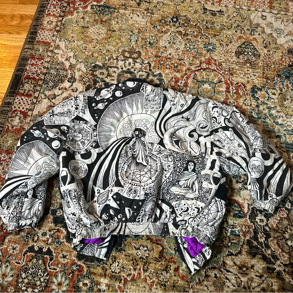 Rare 1970s Vintage Aquarius Zodiac Cropped Jacket